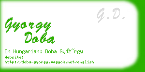 gyorgy doba business card